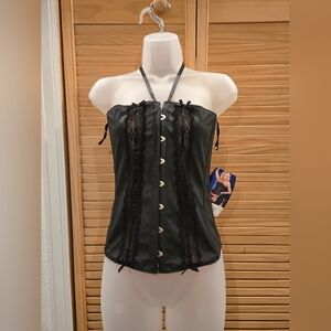 Elegant Black Lace Trimmed Women's Corset